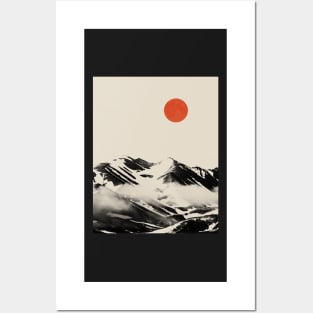 Red moon Minimal landscape 2 Posters and Art